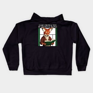 Easily Distracted By Dholes & Books - Whimsical Reading Companion Kids Hoodie